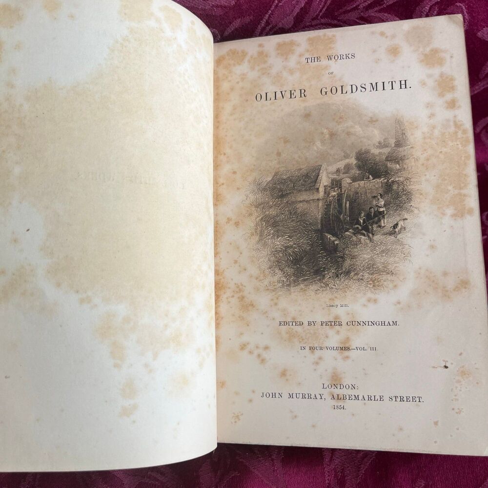 1854 The Works of Oliver Goldsmith Vol. III, Antique Book, Publisher John Murray - Picture 4 of 10